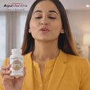 Fenugreek Tablets shown close-up; digestive comfort, eases bloating, supports reproductive wellness; helps mothers produce more milk.